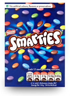 Шоколадное драже Nestle Smarties Box 120 грамм